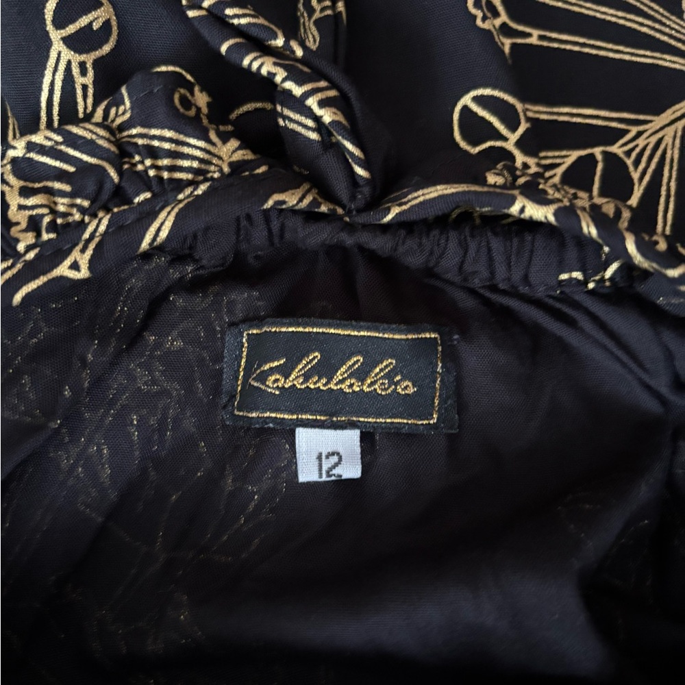 Kahulalea Black and Gold Kids Dress - Picture 3 of 3